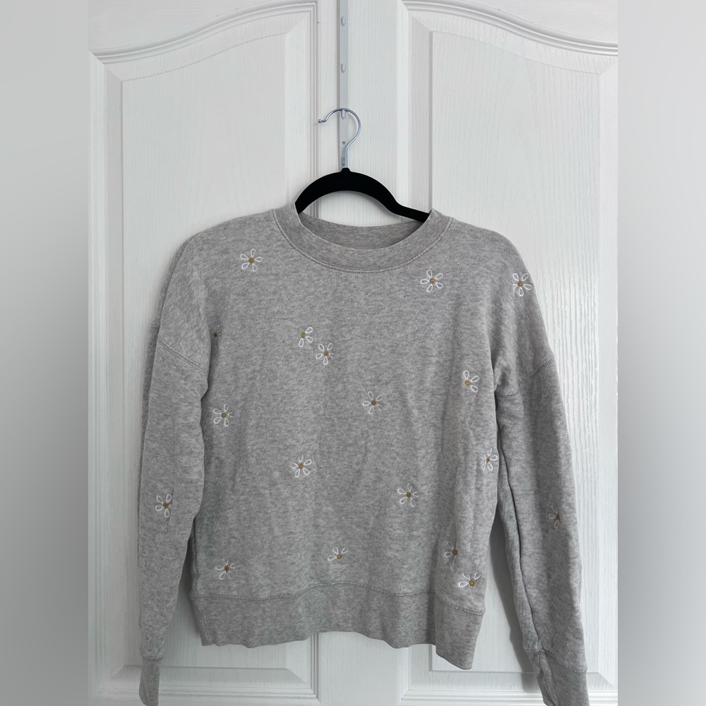 Madewell embroidered daisy flower sweatshirt